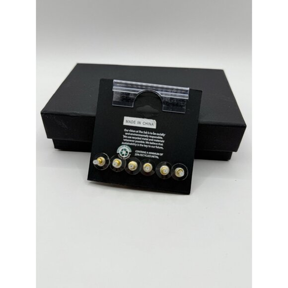 The Sak Gold Tone Sage Green Stone Post Stud Earrings Lot of 3 NWT New - Picture 4 of 5